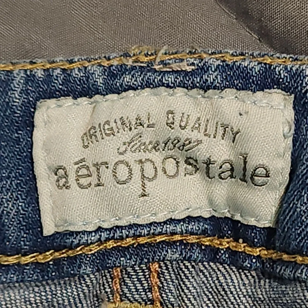 Aeropostale Denim Shorts Girls 7/8 Blue Stretch Bermuda Jean Shorts